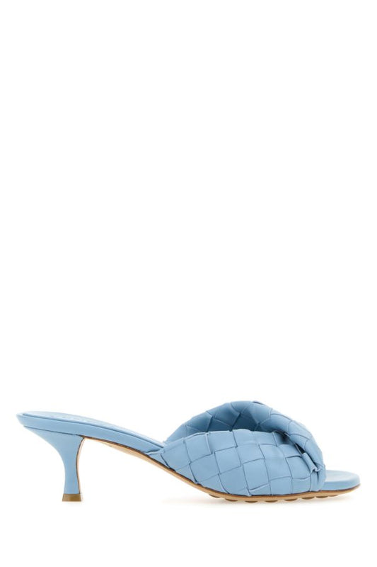 BOTTEGA VENETA | Light blue leather Blink mules