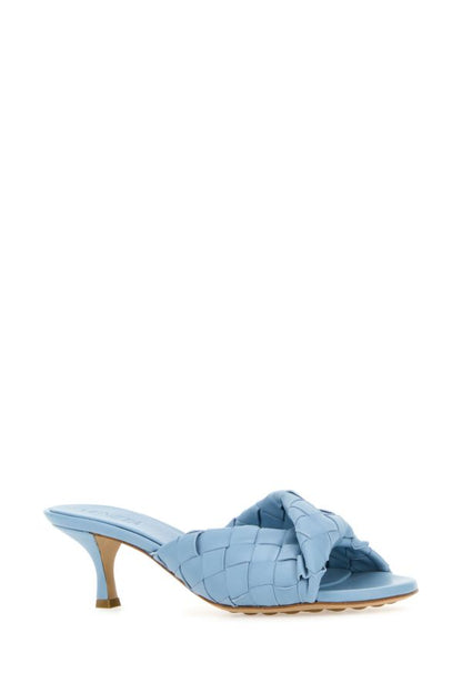 BOTTEGA VENETA | Light blue leather Blink mules