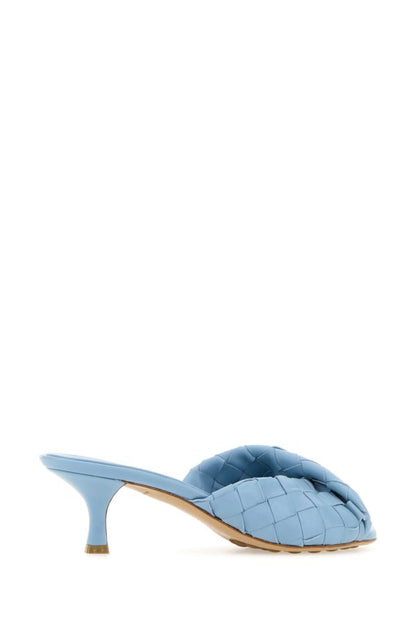 BOTTEGA VENETA | Light blue leather Blink mules