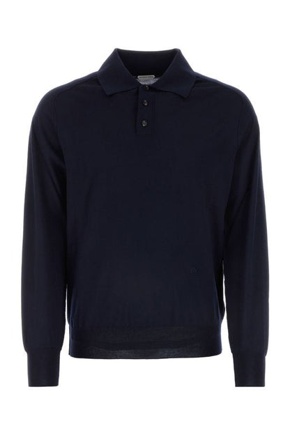 BOTTEGA VENETA | Dark blue wool polo shirt