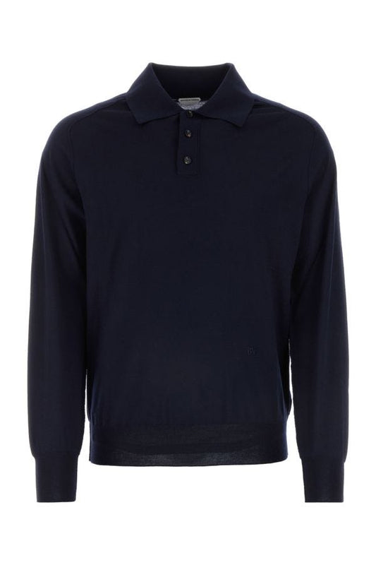 BOTTEGA VENETA | Dark blue wool polo shirt
