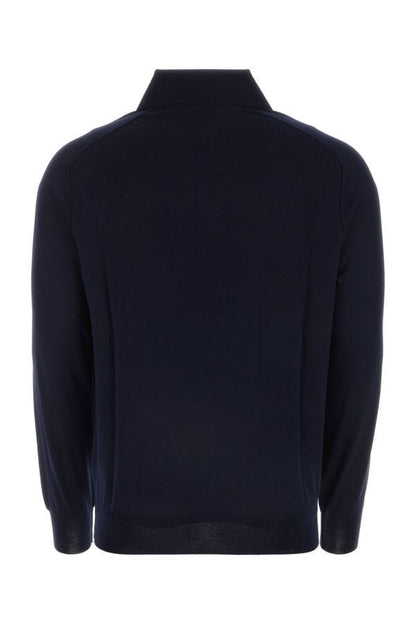 BOTTEGA VENETA | Dark blue wool polo shirt