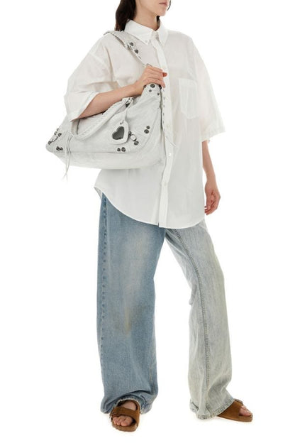 BALENCIAGA | White leather Neo Cagole XL Plus shopping bag