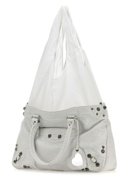 BALENCIAGA | White leather Neo Cagole XL Plus shopping bag