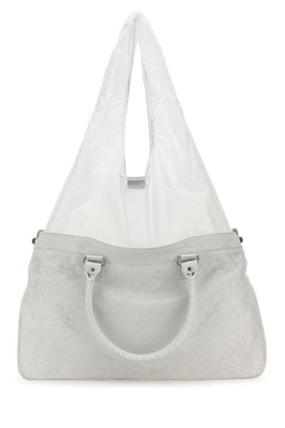 BALENCIAGA | White leather Neo Cagole XL Plus shopping bag