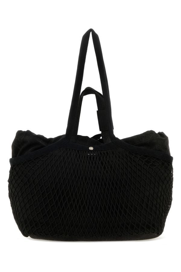 BALENCIAGA | Black canvas and mesh medium 24/7 shopping bag