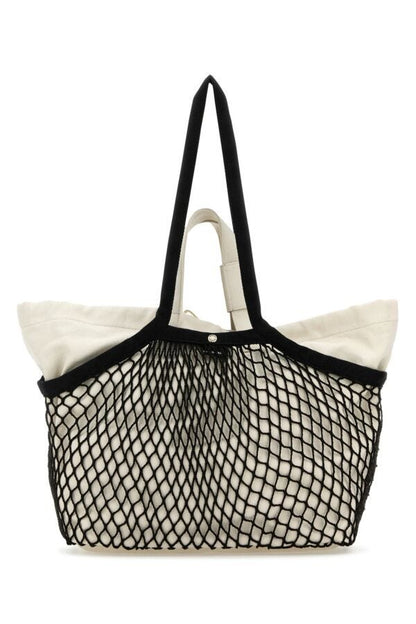 BALENCIAGA | Two-tone canvas and mesh medium 24/7 shopping bag
