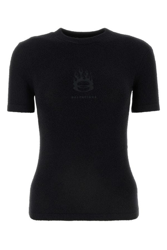 BALENCIAGA | Black terry fabric t-shirt