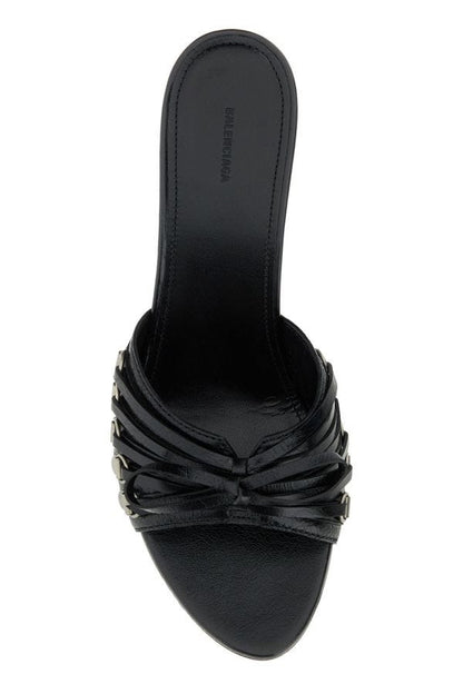 BALENCIAGA | Black leather Cagole mules