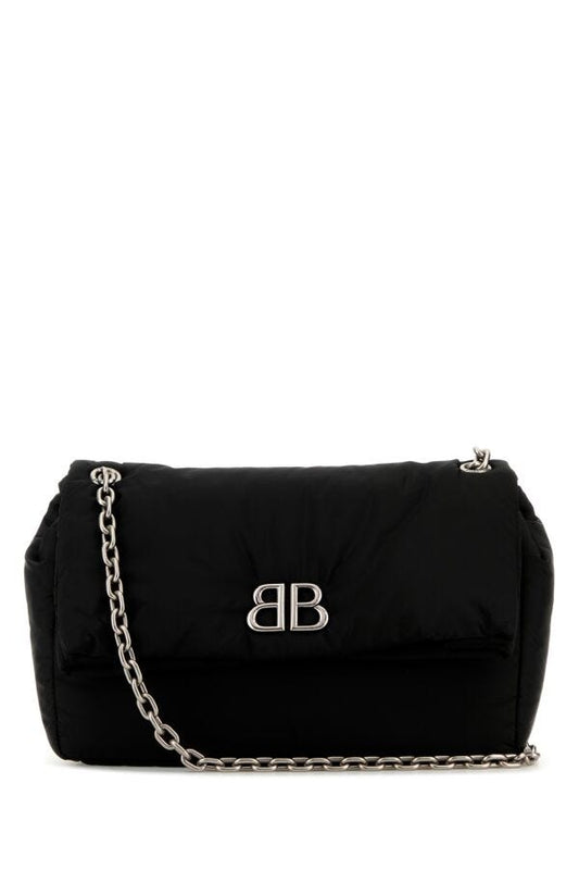 BALENCIAGA | Black nylon medium Monaco shoulder bag