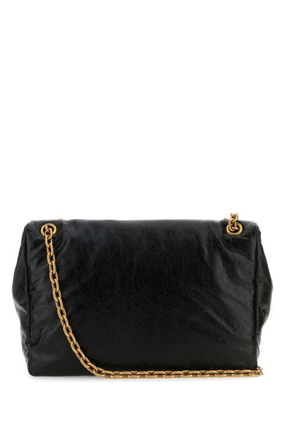 BALENCIAGA | Black leather medium Monaco shoulder bag
