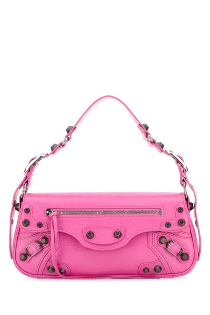 BALENCIAGA | Fuchsia leather small Le Cagole Sling shoulder bag