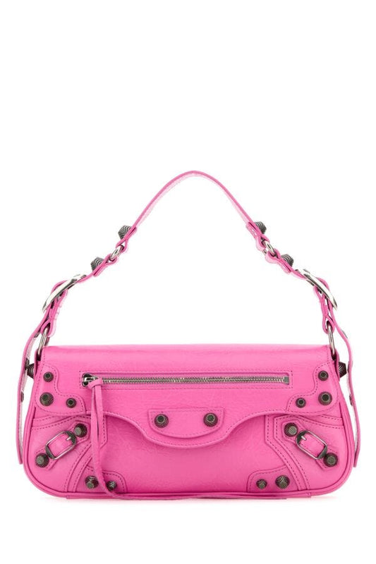 BALENCIAGA | Fuchsia leather small Le Cagole Sling shoulder bag
