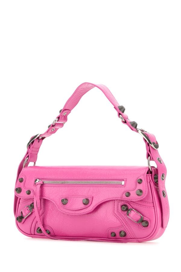 BALENCIAGA | Fuchsia leather small Le Cagole Sling shoulder bag