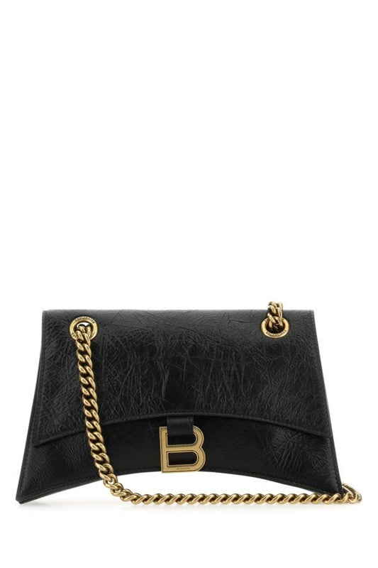 BALENCIAGA | Black leather small Crush shoulder bag
