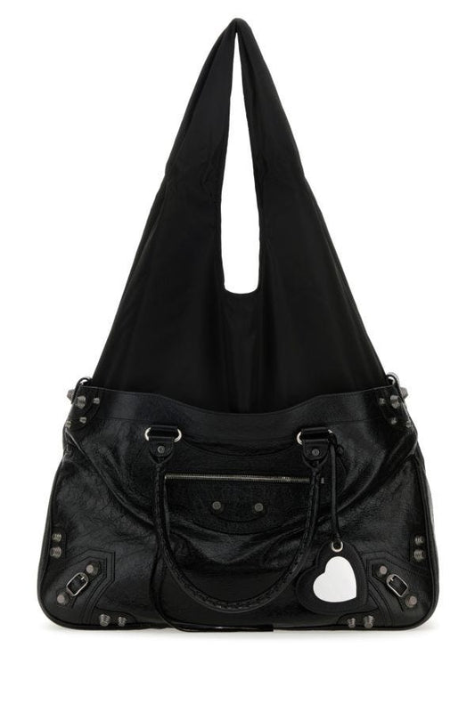 BALENCIAGA | Black leather Neo Cagole XL Plus shopping bag
