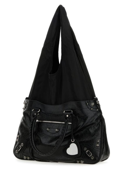BALENCIAGA | Black leather Neo Cagole XL Plus shopping bag
