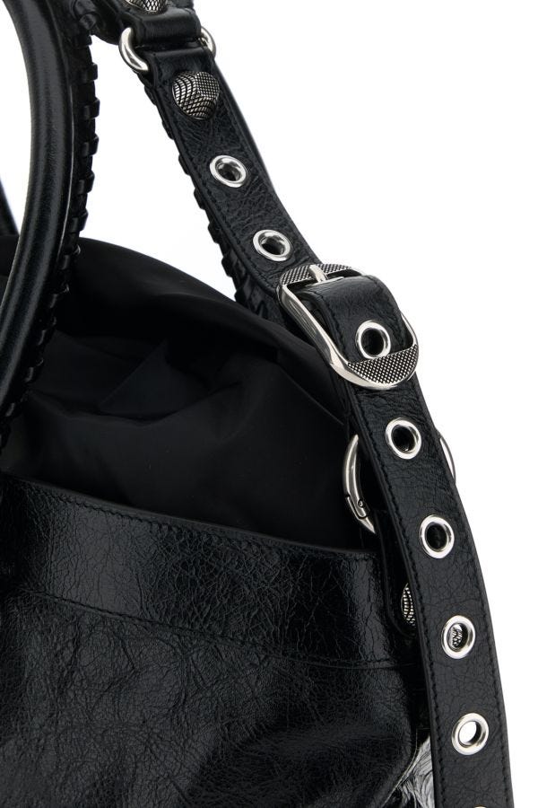 BALENCIAGA | Black leather Neo Cagole XL Plus shopping bag