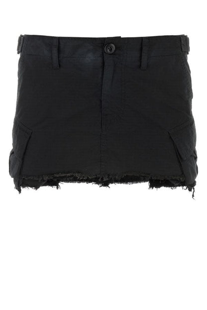 BALENCIAGA | Black cotton blend mini skirt