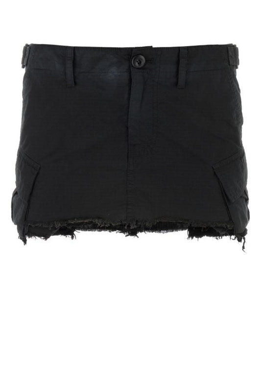 BALENCIAGA | Black cotton blend mini skirt