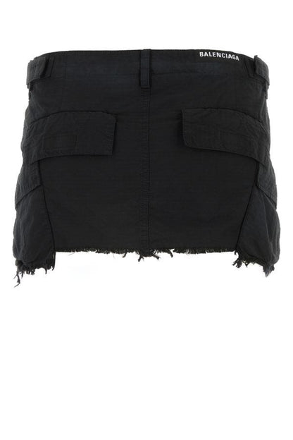 BALENCIAGA | Black cotton blend mini skirt