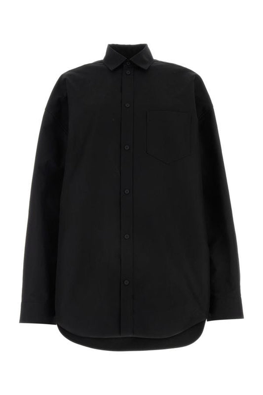 BALENCIAGA | Black poplin oversize shirt