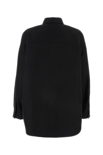BALENCIAGA | Black poplin oversize shirt
