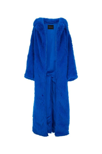 BALENCIAGA | Electric blue eco fur coat