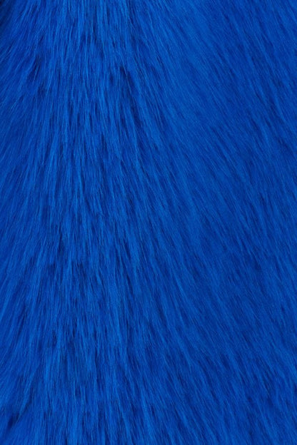BALENCIAGA | Electric blue eco fur coat