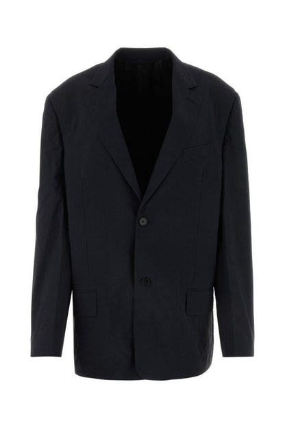 BALENCIAGA | Black nylon oversize blazer