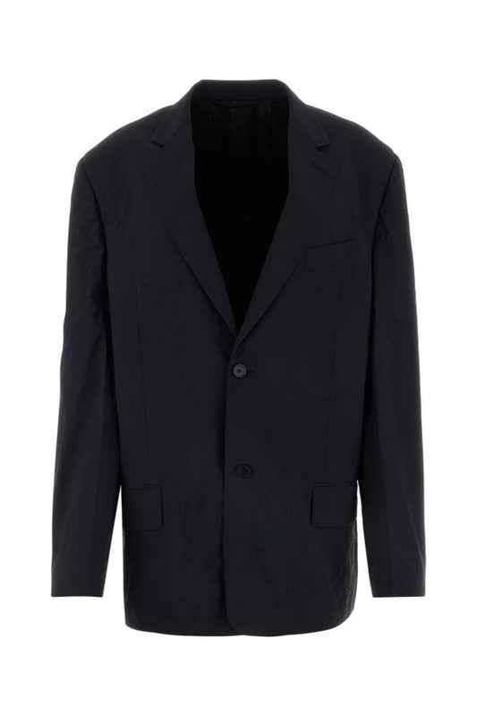 BALENCIAGA | Black nylon oversize blazer