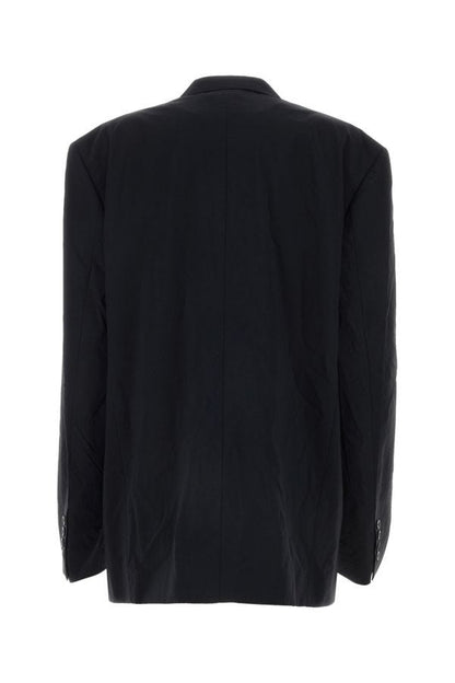 BALENCIAGA | Black nylon oversize blazer
