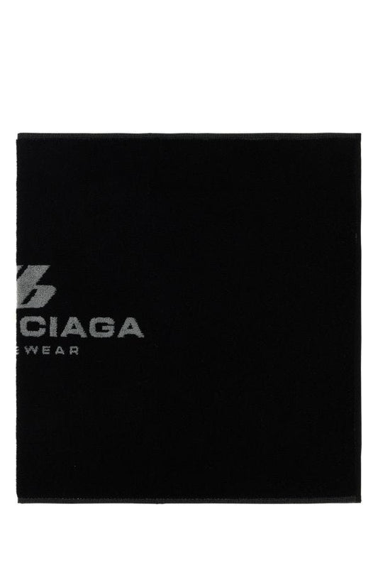 BALENCIAGA | Black terry fabric towel