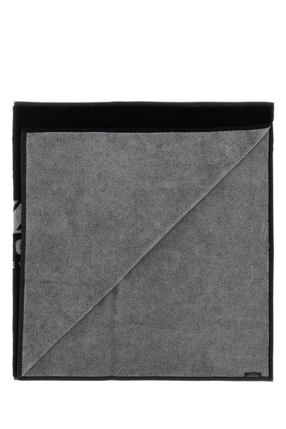 BALENCIAGA | Black terry fabric towel