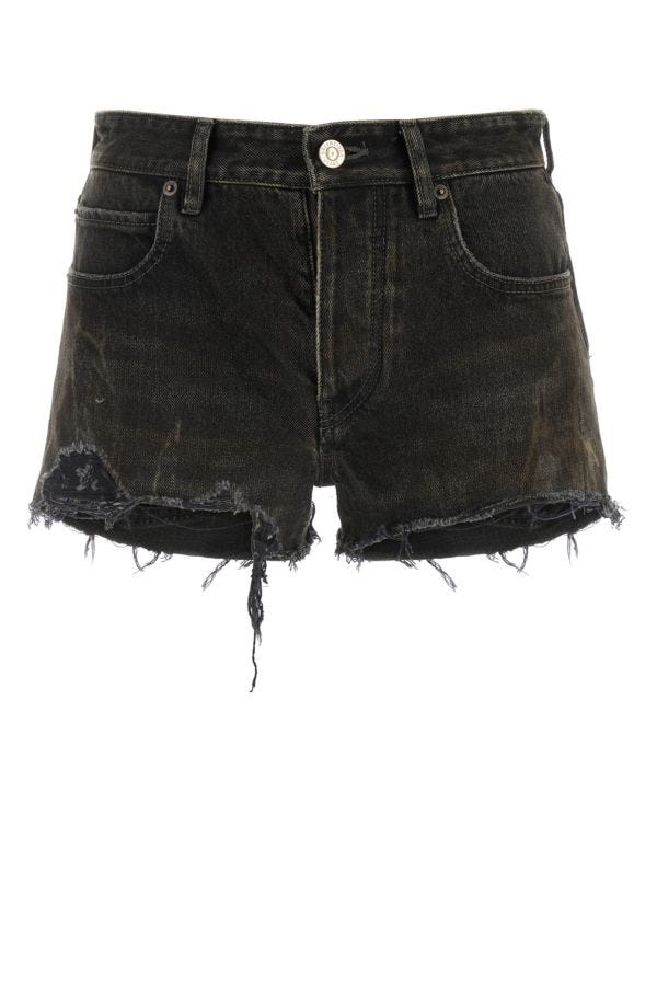 BALENCIAGA | Dark grey denim shorts