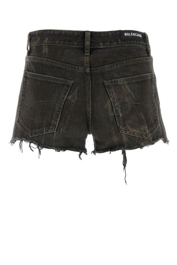 BALENCIAGA | Dark grey denim shorts