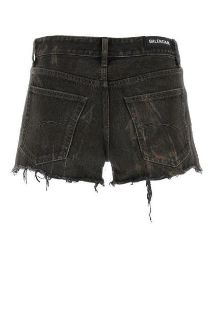 BALENCIAGA | Dark grey denim shorts