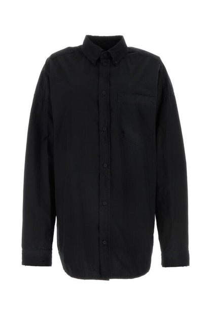 BALENCIAGA | Black cotton blend oversize shirt