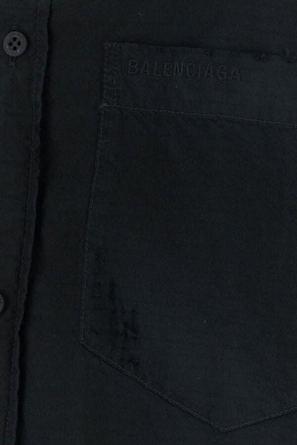 BALENCIAGA | Black cotton blend oversize shirt