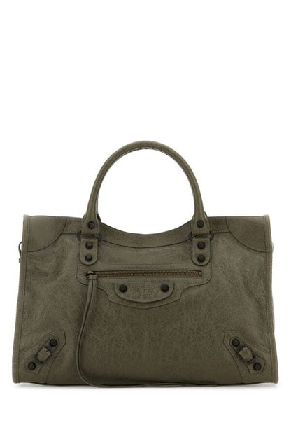 BALENCIAGA | Army green leather medium Le City handbag
