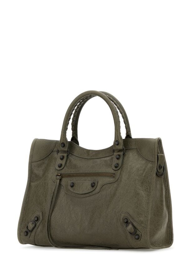 BALENCIAGA | Army green leather medium Le City handbag