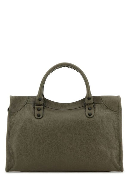 BALENCIAGA | Army green leather medium Le City handbag